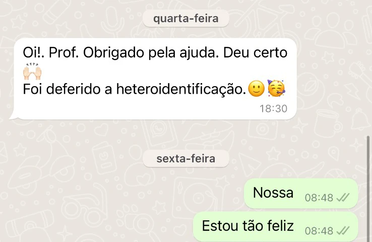 Depoimento de recurso administrativo deferido
